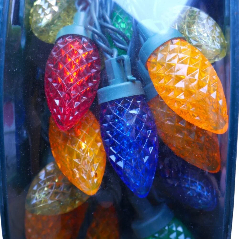 100 Count Multi-Colored Faceted C9 LED Lights Home Accents Holiday Home Depot